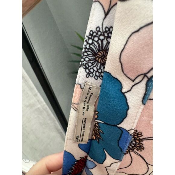 Zara Floral Crop Tie Back Boho Girly‎ Beachy Top Medium - Picture 3 of 4